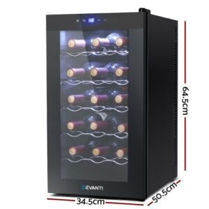 Devanti Wine Cooler 18 Bottles Glass Door Beverage Cooler