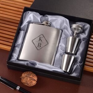 Square Monogram Flask